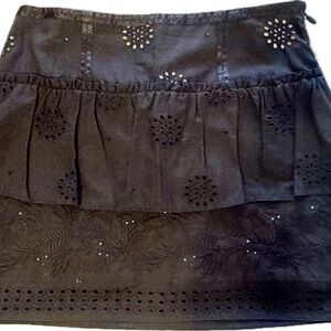 Juicy Couture Black Eyelet Tiered Skirt